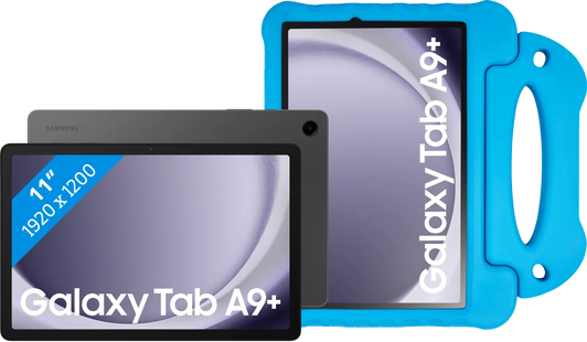 Samsung Galaxy Tab A9 Plus 11 inch 6GB/128GB Wifi Grijs + BlueBuilt Kids Cover Blauw