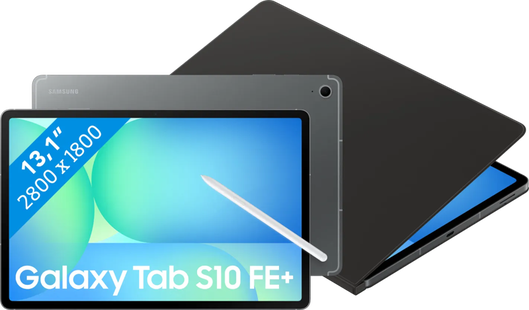 Samsung Galaxy Tab S10 FE Plus 13,1 inch 256GB Wifi Grijs + BlueBuilt Book Case Zwart