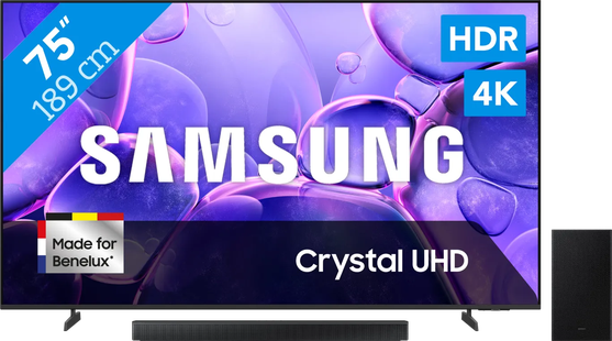 Samsung 75 Crystal UHD U8070F 4K (2025) + Samsung HW-B66CF (2025)