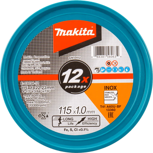 Makita Doorslijpschijf RVS 115 millimeter 12 stuks