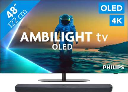 Philips Ambilight 48'' OLED810 4K (2025) + JBL Bar 300 M2 Zwart