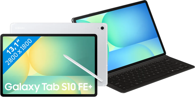 Samsung Galaxy Tab S10 FE Plus 13,1 inch 128GB Wifi Zilver + Toetsenbord Hoes QWERTY