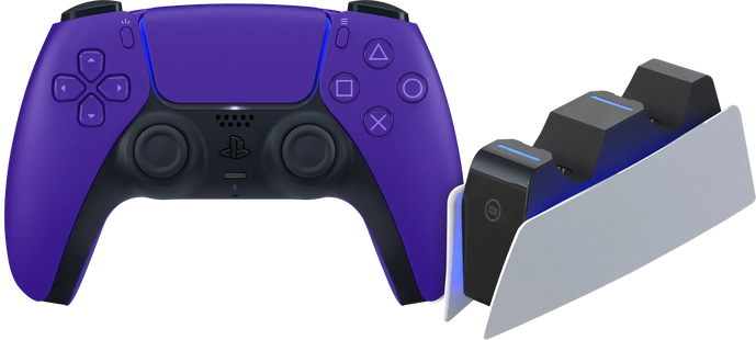 Sony PlayStation5 DualSense Draadloze Controller Galactic Purple + BlueBuilt oplaadstation