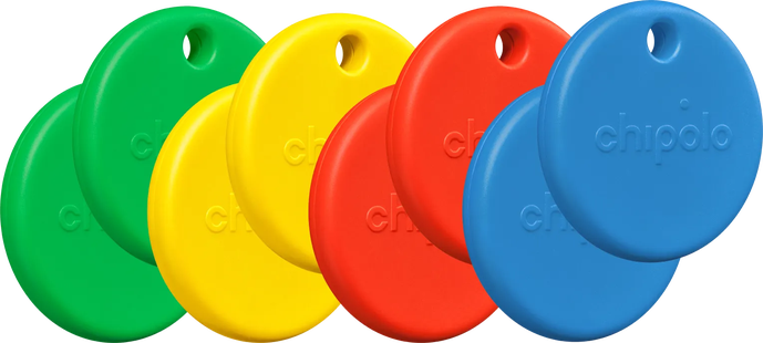 Chipolo POP 8-Pack Rood, Blauw, Geel, Groen
