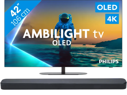 Philips Ambilight 42'' OLED810 4K (2025) + JBL Bar 300 M2 Zwart