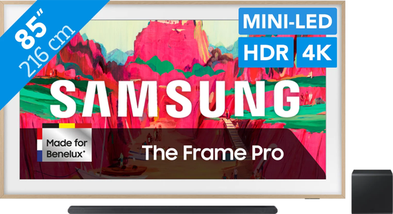 Samsung 85 The Frame Pro LS03FW (2025) + Samsung HW-S800D Zwart (2024)