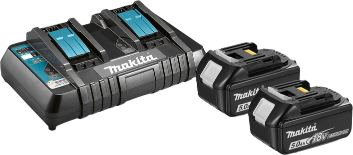 Makita LXT 18V 5,0 Ah accu (2x) + snellader + Mbox