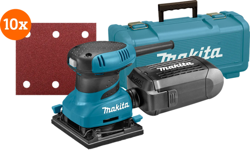 Makita BO4555K + Makita Schuurstrook 114x102 mm K120 (10x)