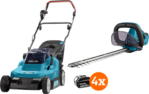 Makita DLM382PT2 incl. 5,0 Ah Accu (2x) + Makita DUH523Z + 5,0 Ah 18V Accu (2x)