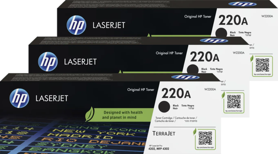 HP 220A LaserJet Toner Zwart (3 stuks)