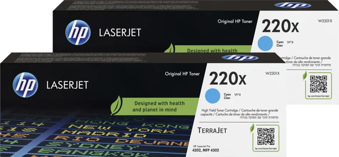 HP 220X LaserJet Toner Cyaan (2 stuks)