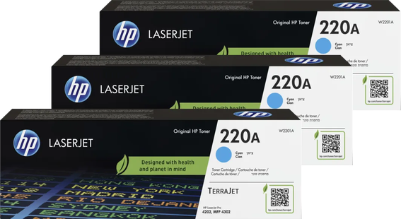HP 220A LaserJet Toner Cyaan (3 stuks)