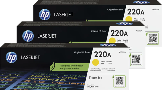 HP 220A LaserJet Toner Geel (3 stuks)