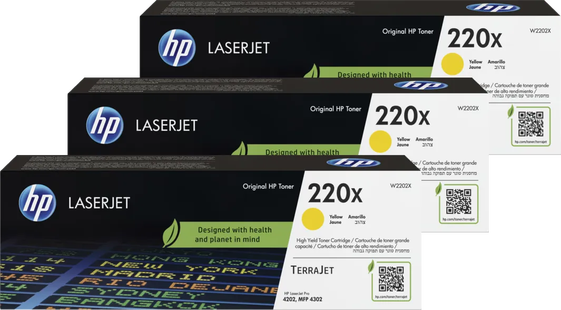 HP 220X LaserJet Toner Geel (3 stuks)
