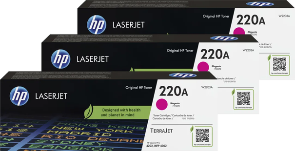 HP 220A LaserJet Toner Magenta (3 stuks)