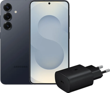 Samsung Galaxy S25 512GB Zilver 5G + Samsung Oplader 25 Watt Zwart