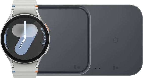 Samsung Galaxy Watch 7 Zilver 44mm + Duo Draadloze Oplader