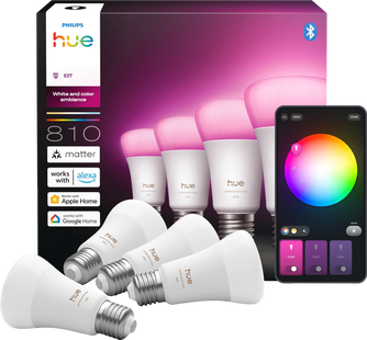 Philips Hue A60 White and Color E27 810lm 4-pack