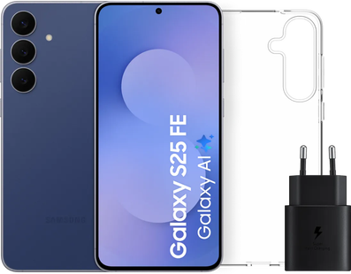 Samsung Galaxy S25 FE 256GB Donkerblauw 5G + Accessoirepakket