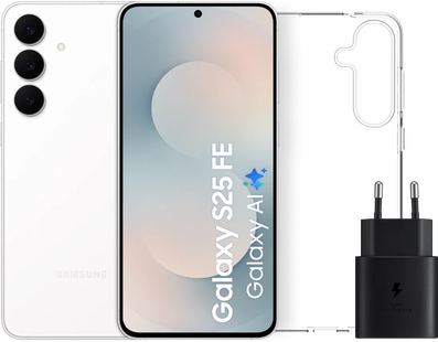 Samsung Galaxy S25 FE 128GB Wit 5G + Accessoirepakket