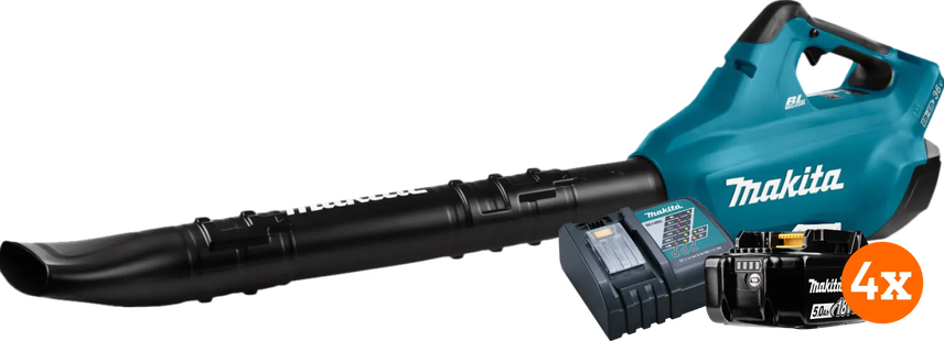 Makita DUB362Z 18v 5,0 Ah Accu (4x) Starterspakket