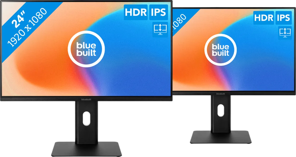BlueBuilt 24 inch Full HD Monitor Duo Pack