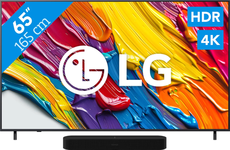 LG 65 QNED82 4K (2025) + Sonos Beam Gen2 Zwart