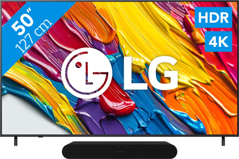 LG 50 QNED82 4K (2025) + Sonos Ray Zwart