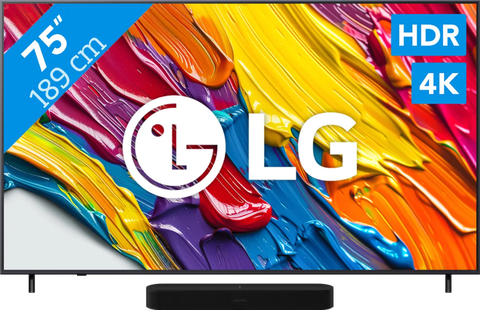 LG 75 QNED82 4K (2025) + Sonos Beam Gen2 Zwart