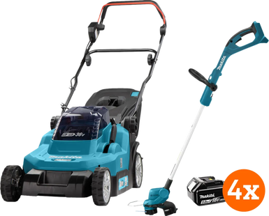 Makita DLM382PT2 incl. 5,0 Ah Accu (2x) + Makita DUR193Z + 5,0 Ah 18V Accu (2x)