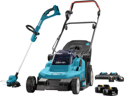 Makita DLM432PT incl. 5,0 Ah Accu (2x) + Makita DUR193Z + 5,0 Ah 18V Accu (2x)