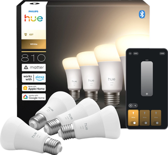 Philips Hue A60 White E27 810lm 4-pack