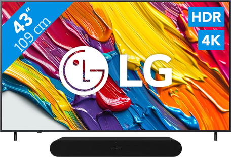 LG 43 QNED82 4K (2025) + Sonos Ray Zwart