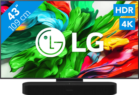 LG 43 QNED86 EVO 4K (2025) + Sonos Beam Gen2 Zwart