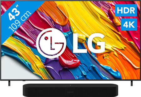 LG 43 QNED82 4K (2025) + Sonos Beam Gen2 Zwart