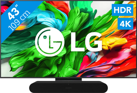 LG 43 QNED86 EVO 4K (2025) + Sonos Ray Zwart