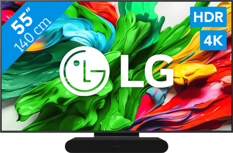 LG 55 QNED86 EVO 4K (2025) + Sonos Ray Zwart