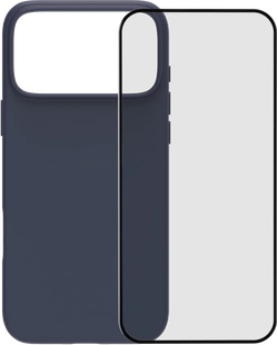 BlueBuilt Protective Back Cover met MagSafe iPhone 17 Pro Max Blauw + BlueBuilt iPhone 17 Pro Max Screenprotector Glas