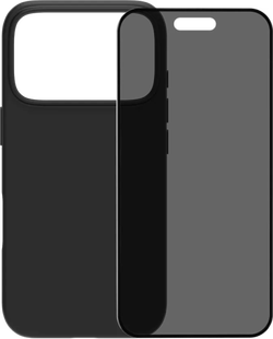 BlueBuilt Back Cover iPhone 17 Pro Zwart + BlueBuilt iPhone 17 Pro Privacy Screenprotector Glas