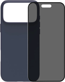 BlueBuilt Protective Back Cover met MagSafe iPhone 17 Pro Max Blauw + BlueBuilt iPhone 17 Pro Max Privacy Screenprotector Glas