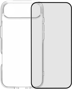 BlueBuilt Protective Back Cover iPhone 17 Air Transparant + BlueBuilt iPhone 17 Air Screenprotector Glas