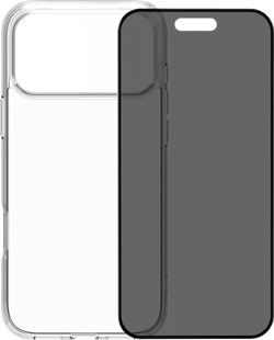 BlueBuilt Protective Back Cover iPhone 17 Pro Max Transparant + BlueBuilt iPhone 17 Pro Max Privacy Screenprotector Glas