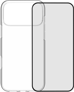 BlueBuilt Back Cover iPhone 17 Pro Max Transparant + BlueBuilt iPhone 17 Pro Max Screenprotector Glas