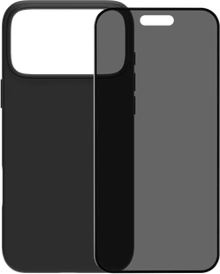 BlueBuilt Back Cover iPhone 17 Pro Max Zwart + BlueBuilt iPhone 17 Pro Max Privacy Screenprotector Glas
