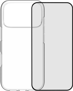 BlueBuilt Back Cover iPhone 17 Pro Transparant + BlueBuilt iPhone 17 Pro Screenprotector Glas