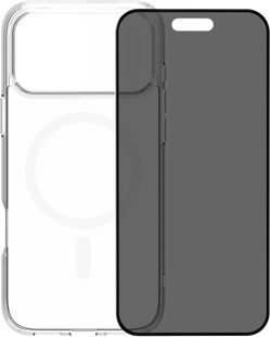 BlueBuilt Protective Back Cover met MagSafe iPhone 17 Pro Max Transparant + BlueBuilt iPhone 17 Pro Max Privacy Screenprotector Glas