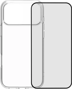 BlueBuilt Protective Back Cover iPhone 17 Pro Max Transparant + BlueBuilt iPhone 17 Pro Max Screenprotector Glas