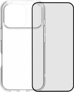 BlueBuilt Protective Back Cover iPhone 17 Pro Transparant + BlueBuilt iPhone 17 Pro Screenprotector Glas