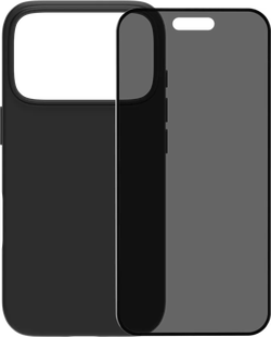 BlueBuilt Protective Back Cover met MagSafe iPhone 17 Pro Zwart + BlueBuilt iPhone 17 Pro Privacy Screenprotector Glas