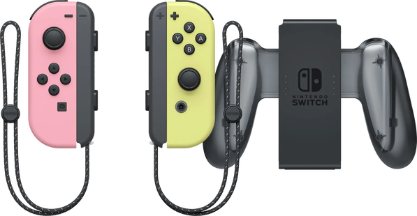 Nintendo Switch Joy-Con Pastel Set Roze/Geel + Nintendo Switch Joy-Con Charge Grip